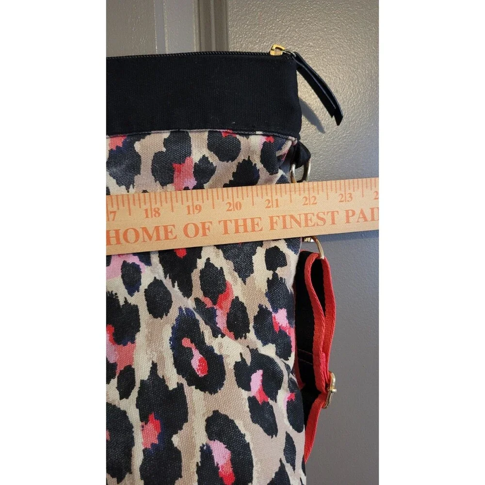 Victoria’s Secret Travel Bag Duffle Beach Tote Cotton Black Pink Leopard Print